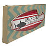 Northlight Rectangular Burlap Covered "Beach Closed" Shark Bite Surfboard Wall Art 24" Image 2