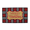 Northlight Red and Black Plaid &quot;Merry Christmas&quot; Rectangular Doormat 18&quot; x 30&quot; Image 1