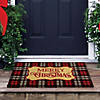 Northlight Red and Black Plaid &quot;Merry Christmas&quot; Rectangular Doormat 18&quot; x 30&quot; Image 1