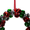 Northlight Red  Green  and Silver Jingle Bell Christmas Wreath  9-Inch  Unlit Image 1