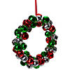 Northlight Red  Green  and Silver Jingle Bell Christmas Wreath  9-Inch  Unlit Image 2