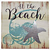 Northlight Seashells and Starfish "At the Beach" Coastal Wall Plaque 8" Proper 8" Image 1