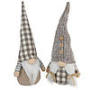 Northlight Set of 2 Beige and White Gingham Nordic Christmas Gnomes  13" Image 1