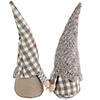 Northlight Set of 2 Beige and White Gingham Nordic Christmas Gnomes  13" Image 2