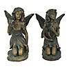 Northlight Set of 2 Bronze Kneeling Fairies With Flowers and a Butterfly Outdoor Garden Statues - 7" Image 1