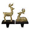 Northlight Set of 2 Gold Reindeer Glittered Christmas Stocking Holders 8.5" Image 1