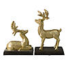 Northlight Set of 2 Gold Reindeer Glittered Christmas Stocking Holders 8.5" Image 3