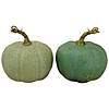 Northlight Set of 2 Green Fall Harvest Tabletop Pumpkins 5" Image 1