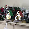 Northlight Set of 2 LED Lighted Galvanized Barn Christmas Stocking Holders 5.5" Image 1