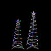 Northlight Set of 2 LED Lighted Multi-Color Outdoor Spiral Christmas Cone Trees 3'  4' Image 2