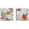 Northlight Set of 2 Love Blooms and Welcome Friends Floral Outdoor Garden Stones 7" Image 1