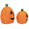 Northlight Set of 2 Orange Lighted Sisal Pumpkins Outdoor Halloween Decorations Image 2