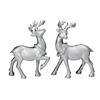 Northlight Set of 2 Silver Glitter Dusted Reindeer Christmas Figurines Image 1