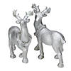 Northlight Set of 2 Silver Glitter Dusted Reindeer Christmas Figurines Image 1