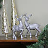 Northlight Set of 2 Silver Glitter Dusted Reindeer Christmas Figurines Image 2