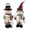 Northlight Set of 2 Winter Skiing Snowmen Christmas Table Top Decorations Image 1