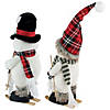 Northlight Set of 2 Winter Skiing Snowmen Christmas Table Top Decorations Image 2