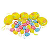 Northlight set of 29 blue and yellow painted floral spring easter egg ornaments 3.25" Image 1