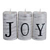 Northlight - Set of 3 Battery Operated JOY Christmas LED Flame-Less Candles 6" Image 1