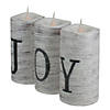 Northlight - Set of 3 Battery Operated JOY Christmas LED Flame-Less Candles 6" Image 1