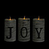 Northlight - Set of 3 Battery Operated JOY Christmas LED Flame-Less Candles 6" Image 3