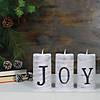 Northlight - Set of 3 Battery Operated JOY Christmas LED Flame-Less Candles 6" Image 4
