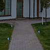 Northlight Set of 3 Blue Mosaic Stained Glass Solar Powered LED Pathway Markers 15.5" Image 1