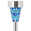 Northlight Set of 3 Blue Mosaic Stained Glass Solar Powered LED Pathway Markers 15.5" Image 3