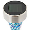 Northlight Set of 3 Blue Mosaic Stained Glass Solar Powered LED Pathway Markers 15.5" Image 4