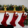 Northlight Set of 3 Glittered Gold Harp Christmas Stocking Holders 7" Image 1