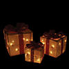 Northlight - Set of 3 Gold and Red Gift Boxes with Bows Lighted Christmas Outdoor Decorations Image 1