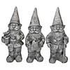 Northlight Set of 3 Gray Gardening Garden Gnomes Outdoor Statues 15.75" Image 1