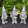 Northlight Set of 3 Gray Gardening Garden Gnomes Outdoor Statues 15.75" Image 1