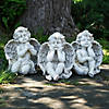 Northlight Set of 3 Gray Sitting Cherub Angel Outdoor Garden Statues 11" Image 1