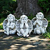 Northlight Set of 3 Gray Sitting Cherub Angel Outdoor Garden Statues 11" Image 2