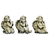 Northlight Set of 3 Gray Sitting Cherub Angel Outdoor Garden Statues 11" Image 2