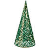 Northlight Set of 3 Green and Gold Christmas Tabletop Cone Trees 16" Image 2