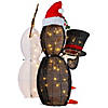 Northlight Set of 3 LED Lighted Penguins Building Snowman Outdoor Christmas Decoration 35" Image 3