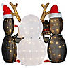 Northlight Set of 3 LED Lighted Penguins Building Snowman Outdoor Christmas Decoration 35" Image 4