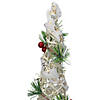 Northlight Set of 3 Lighted White Berry and Pine Needle Cone Tree Christmas Decorations Image 1
