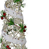 Northlight Set of 3 Lighted White Berry and Pine Needle Cone Tree Christmas Decorations Image 2