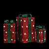Northlight - Set of 3 Red and Green Lighted Gift Boxes with Bows Outdoor Christmas Decorations Image 1