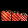 Northlight - Set of 3 Red and White Striped Gift Box Outdoor Christmas Decor Image 1