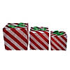 Northlight - Set of 3 Red and White Striped Gift Box Outdoor Christmas Decor Image 2