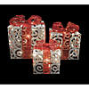 Northlight - Set of 3 Sparkling White Swirl Glitter Lighted Gift Boxes Outdoor Christmas Yard Decor Image 1