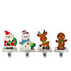 Northlight Set of 4 Christmas Figures Stocking Holders with Silver Base Image 1