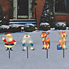 Northlight Set of 4 Lighted Rudolph and Friends Christmas Pathway Markers - Clear Lights Image 1