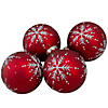 Northlight Set of 4 Matte Red Glass Ball Christmas Ornaments 3.25-Inch (80mm) Image 1