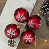 Northlight Set of 4 Matte Red Glass Ball Christmas Ornaments 3.25-Inch (80mm) Image 1
