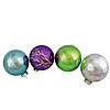 Northlight Set of 4 Multi-Color Shiny Glass Ball Christmas Ornaments 4-Inch (100mm) Image 1